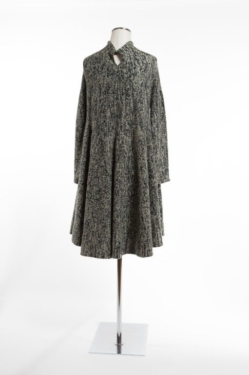 Wool Knit Dries Van Noten Trapeze Sweater Dress In Excellent Condition For Sale In San Francisco, CA