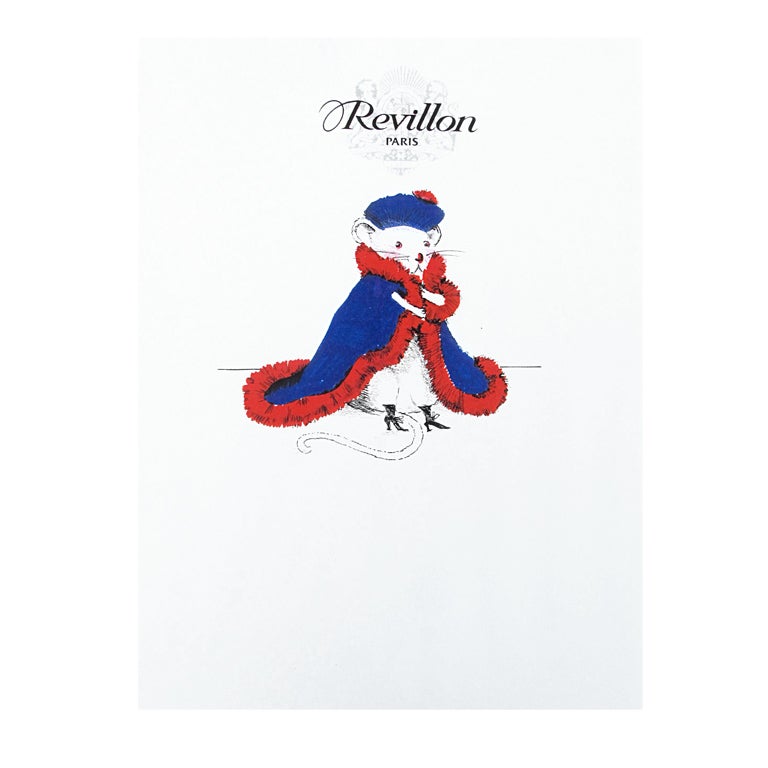 Mouse Couture Sketch by Revillon Paris For Sale