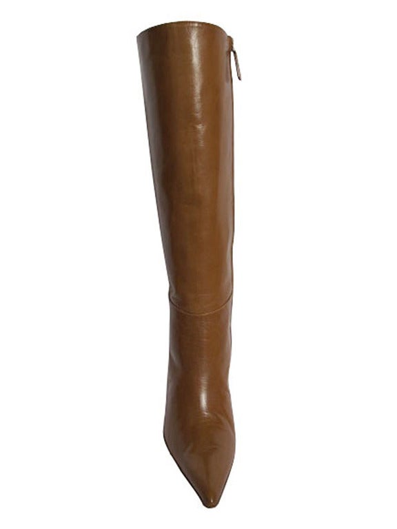 Valentino Camel Colored Leather Boots For Sale 1