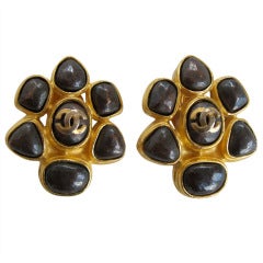 Chanel Fall 1997 Stone Rock Earrings