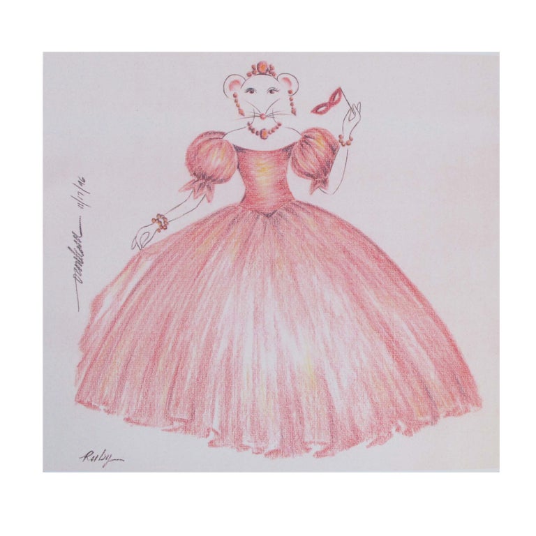 Mouse Couture Sketch by Philippe Van For Sale