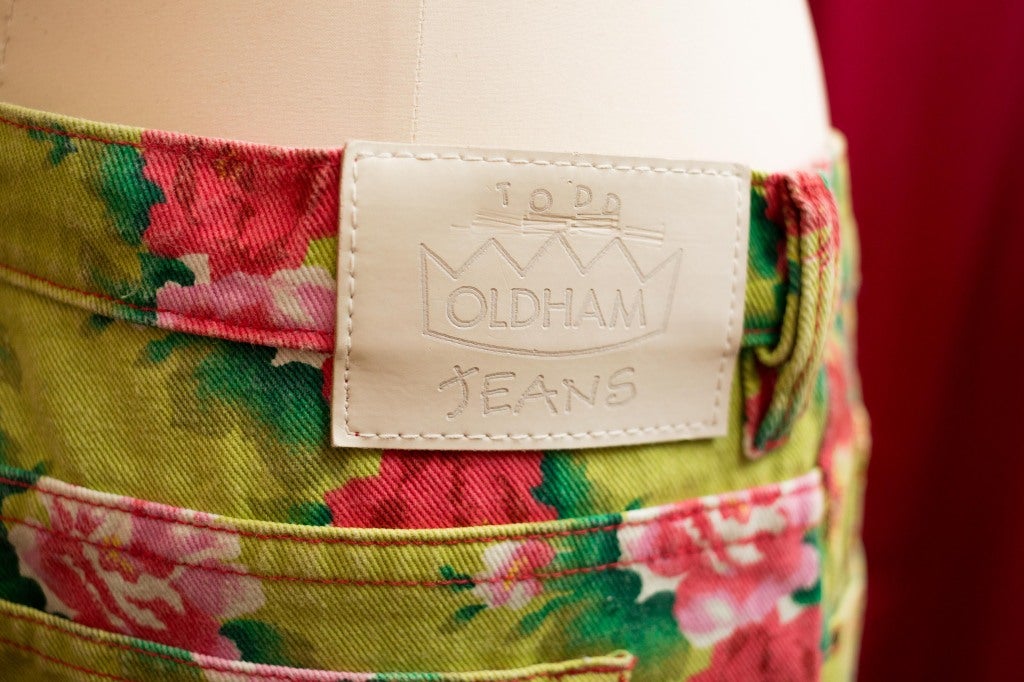 1990's Todd Oldham Floral Jeans In Excellent Condition For Sale In San Francisco, CA