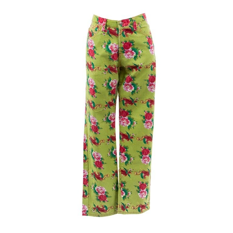 1990's Todd Oldham Floral Jeans For Sale