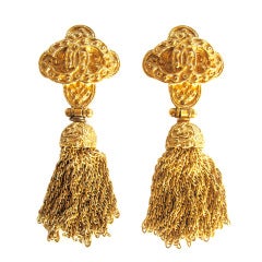 Chanel Chain Tassel Earrings