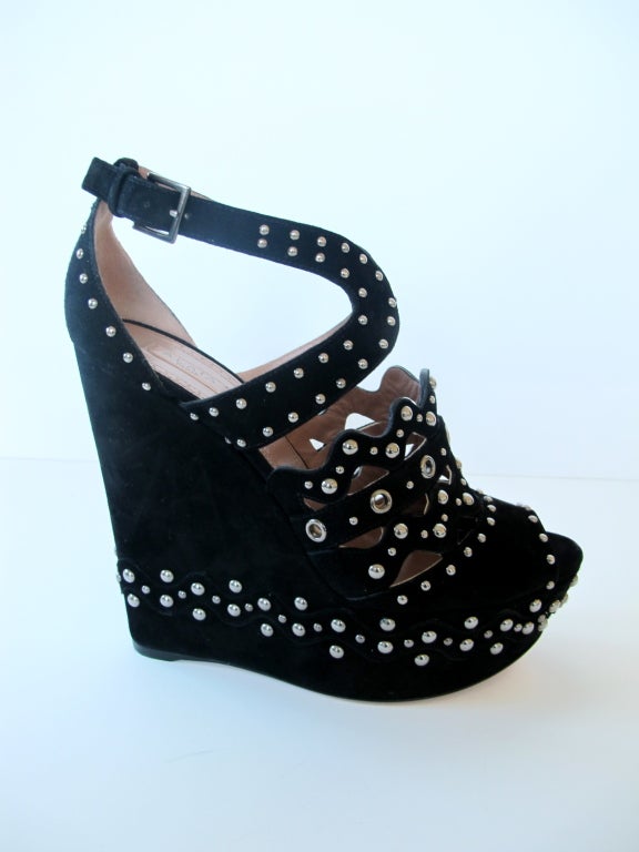 studded platform wedge sandals
