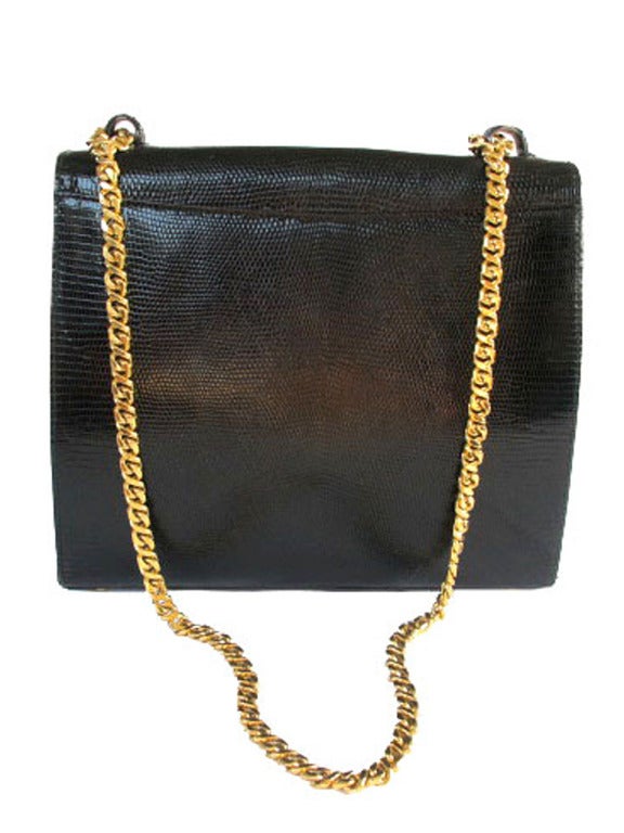 Women's 1980's Paloma Picasso Black Lizard Bag