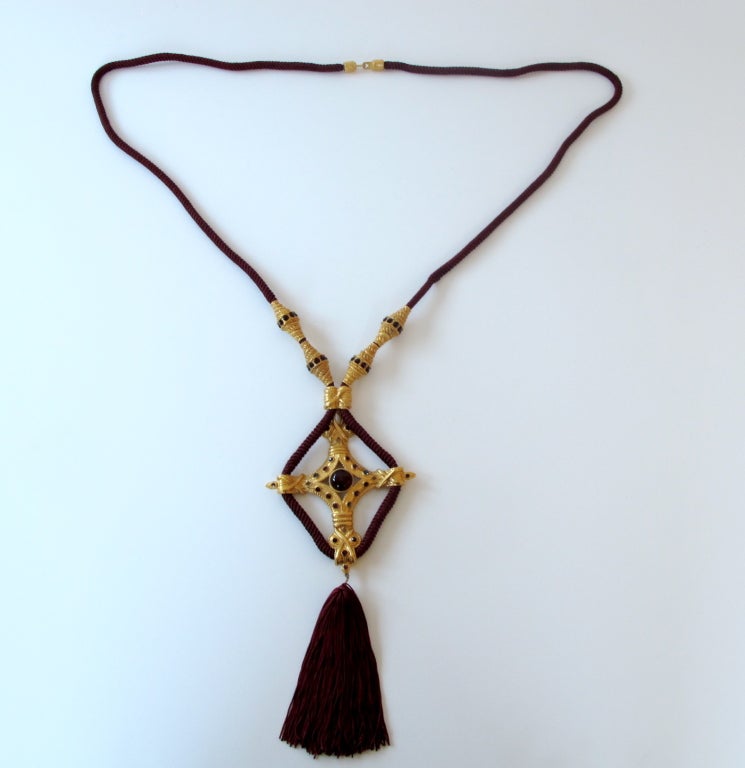 Jacques Fath Maltese Cross Necklace In Excellent Condition For Sale In San Francisco, CA
