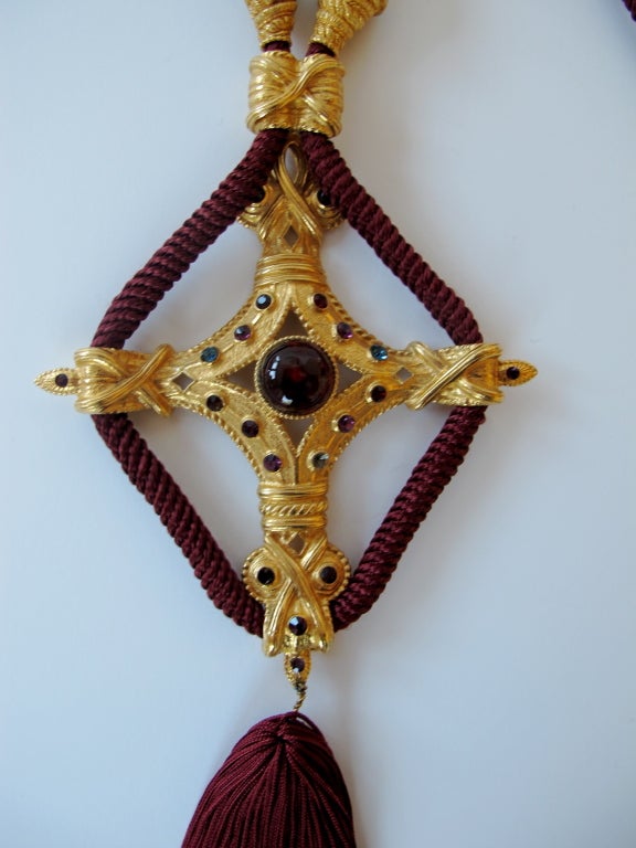 Women's Jacques Fath Maltese Cross Necklace For Sale