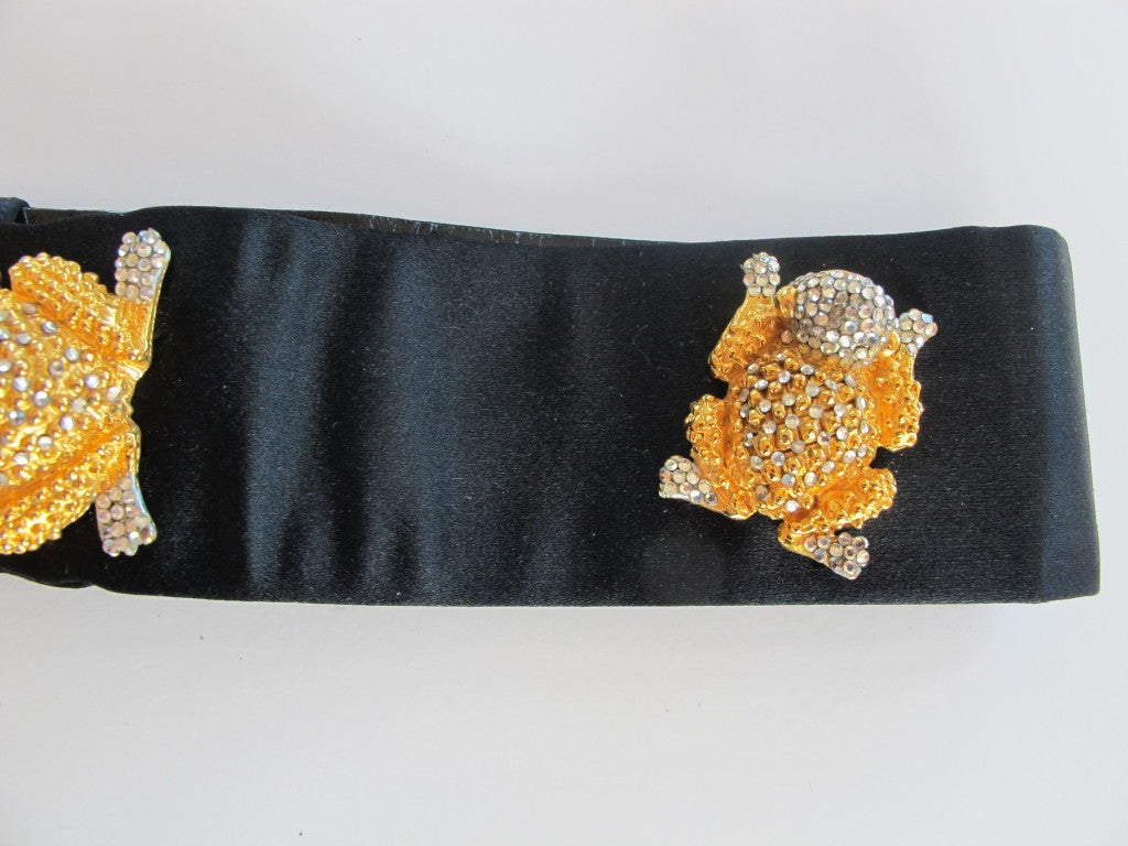 Women's 1978 Judith Leiber Jewel Encrusted Frog Belt For Sale
