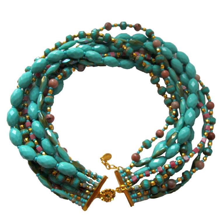 Jose Barrera Multi-Strand Faceted Beaded Necklace For Sale