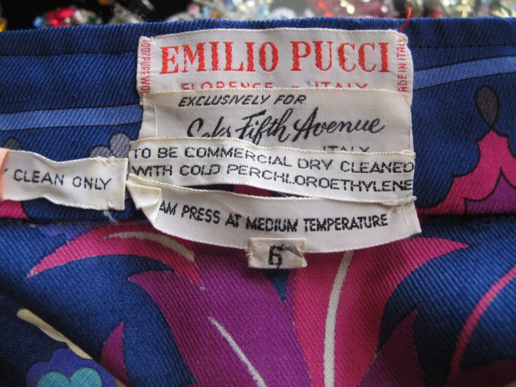 1960's Pucci Two-Piece Outfit In Excellent Condition For Sale In San Francisco, CA