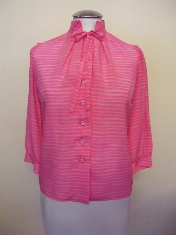 Shocking pink horizontal striped design with diamond shaped shoulders with 1.5