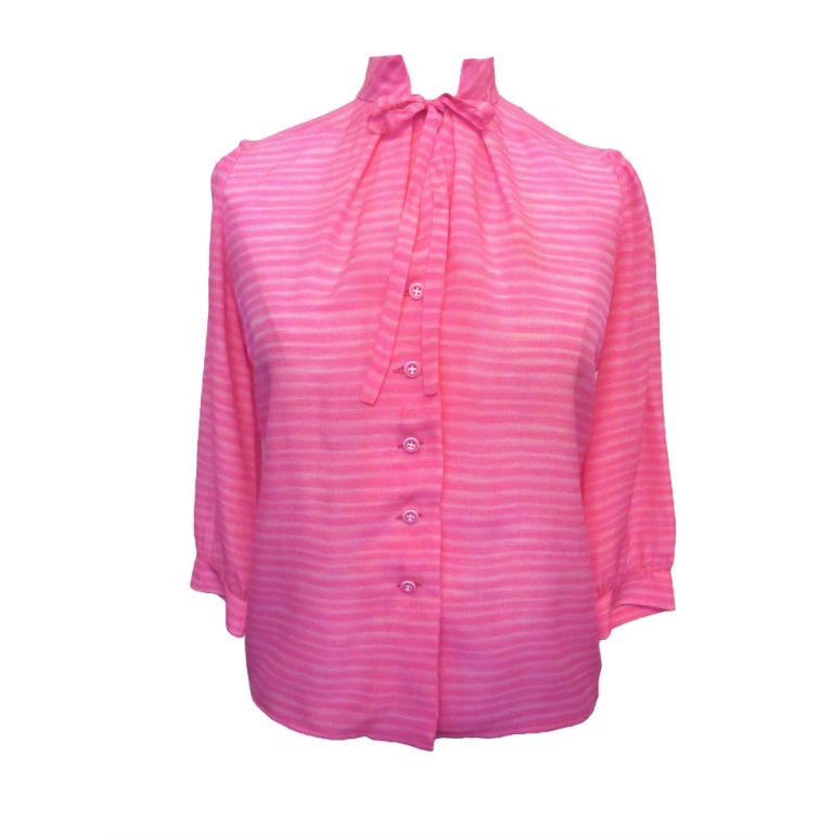 1960's to 1970's Courreges Silk Blouse For Sale