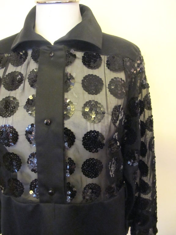 Women's Courreges Sequined Cocktail Tunic with Polka Dot Detail For Sale