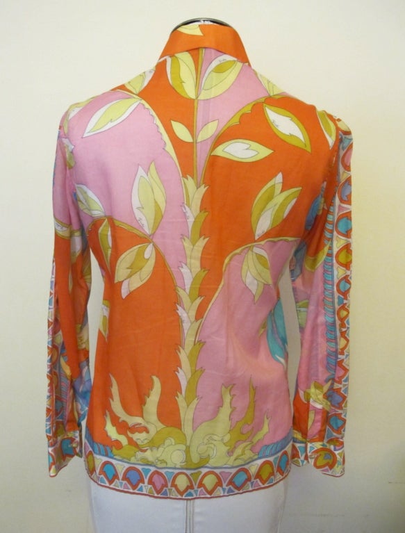 1960's Emilio Pucci Blouse In Excellent Condition For Sale In San Francisco, CA