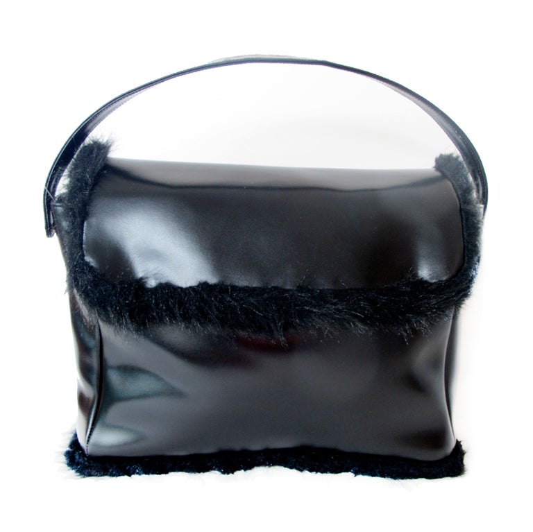 Yohji Yamamoto Black Leather Handbag