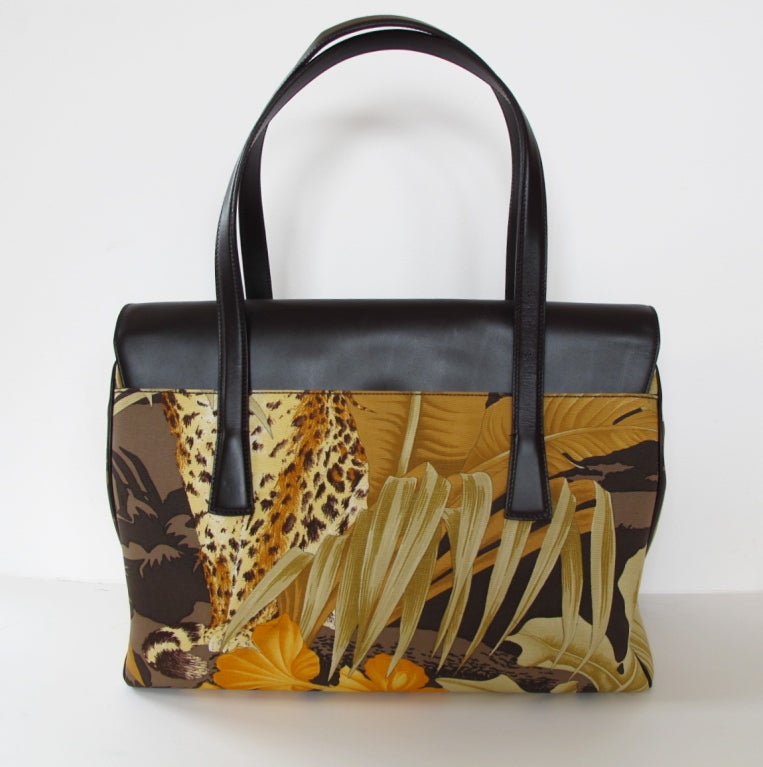 Women's Salvatore Farragamo Jungle Leopard Handbag For Sale