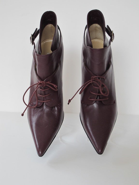 Black Alexander McQueen Burgundy Booties For Sale