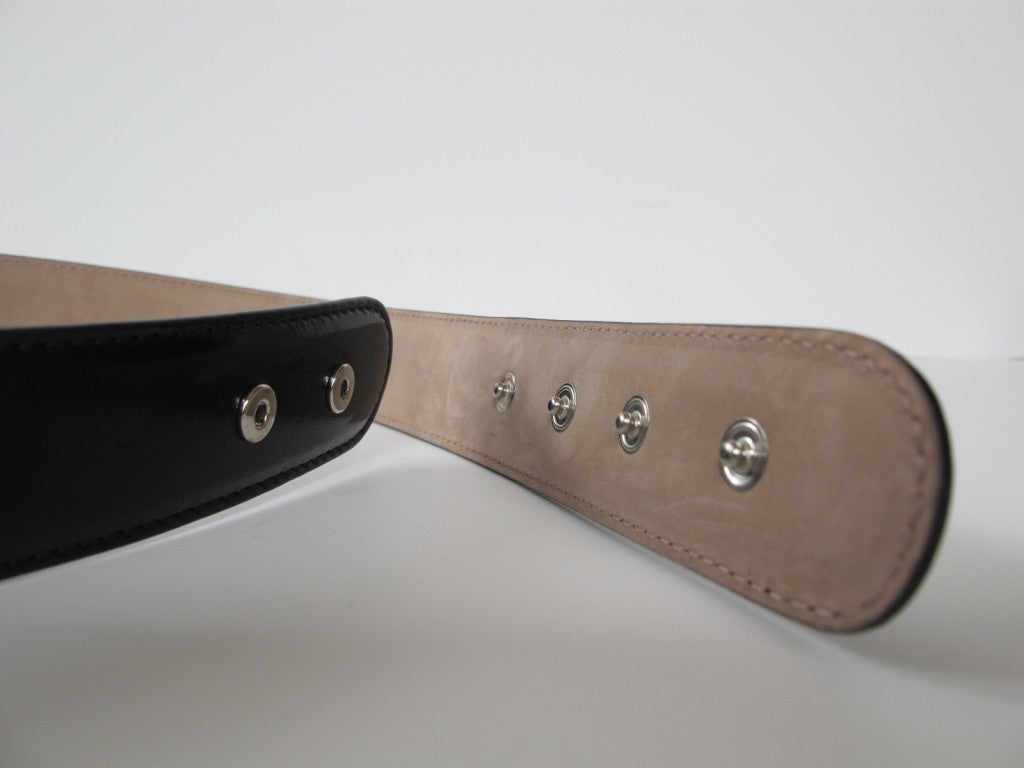 Black Alexander McQueen Leather Bow Belt For Sale