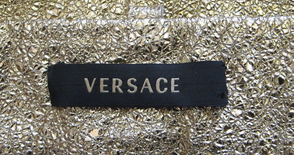 Gold Leather Versace Shorts For Sale 5