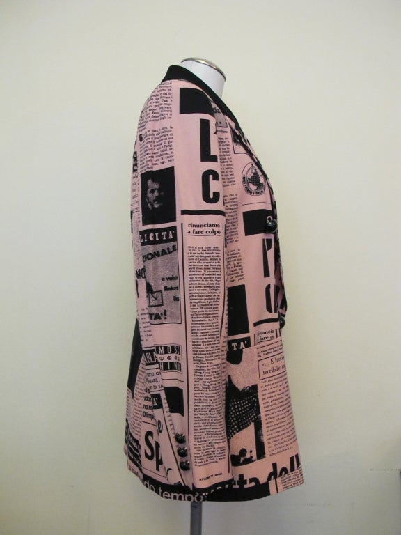 Moschino Couture Newsprint Jacket at 1stdibs