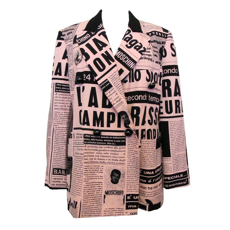 Moschino Couture Newsprint Jacket