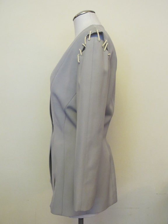 Gray Thierry Mugler Jacket For Sale