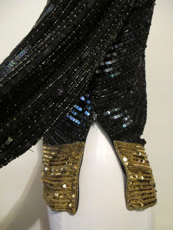 1980's Yves Saint Laurent Sequin and Beaded Blouse For Sale 4