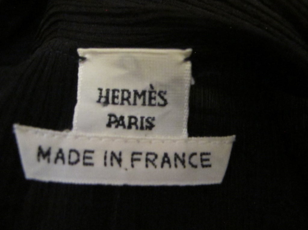 Hermes Black Chiffon Wrap Blouse For Sale 2