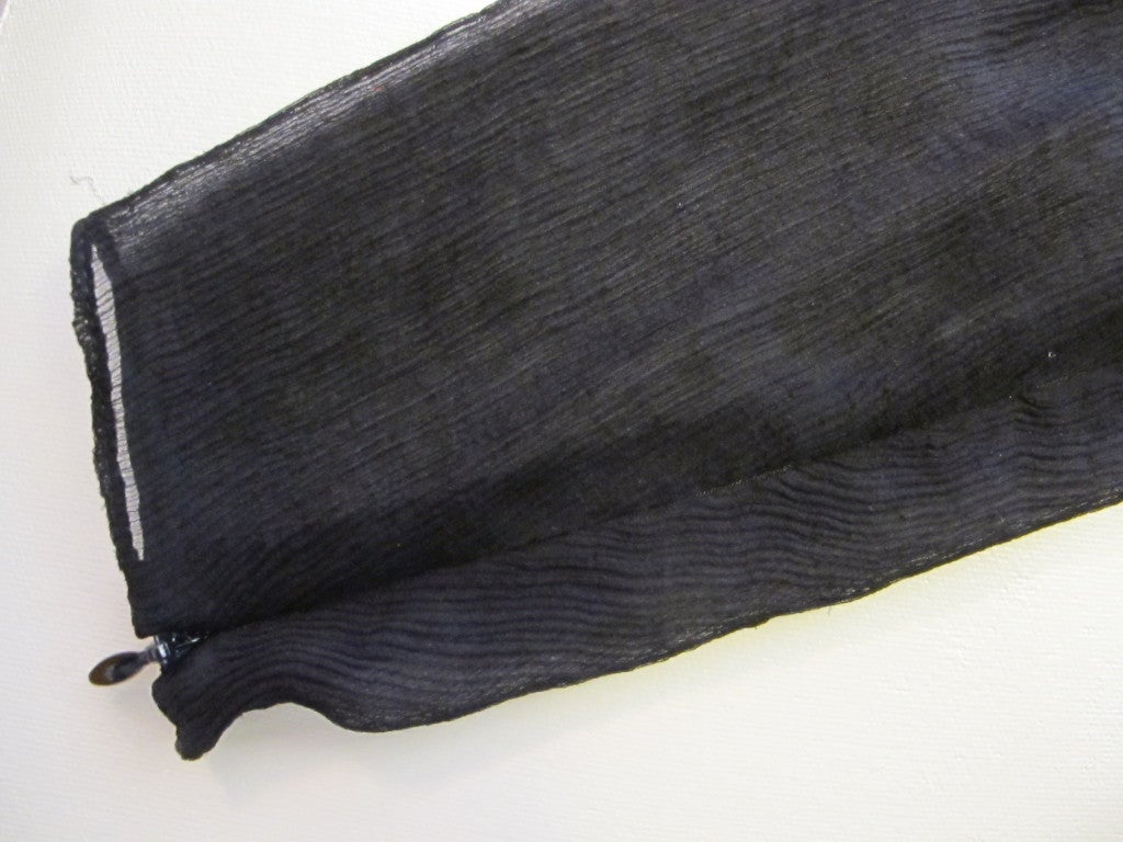 Hermes Black Chiffon Wrap Blouse For Sale 3