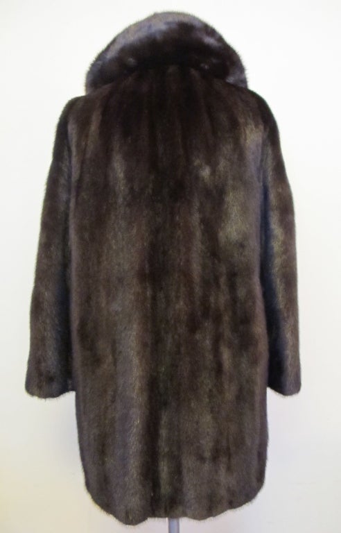 Natural Ranch Mink 3/4 Coat In Excellent Condition For Sale In San Francisco, CA