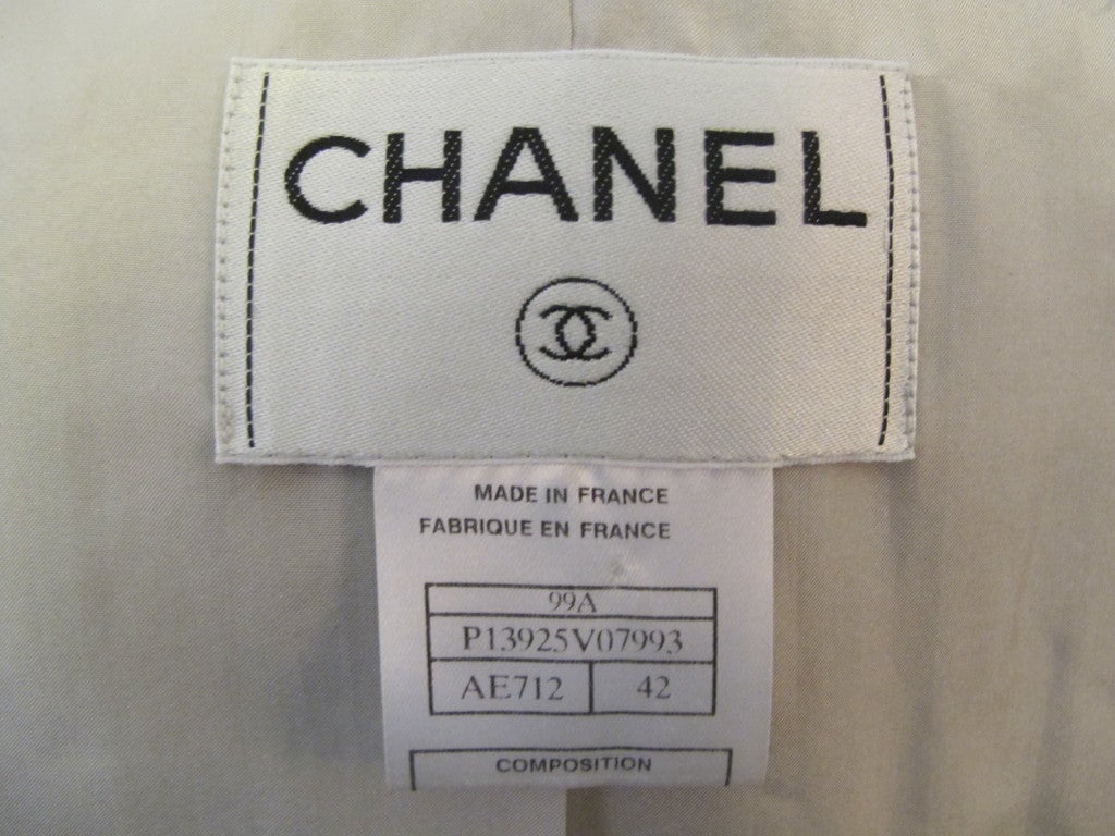 Chanel Light Silver Grey Jacket For Sale 2