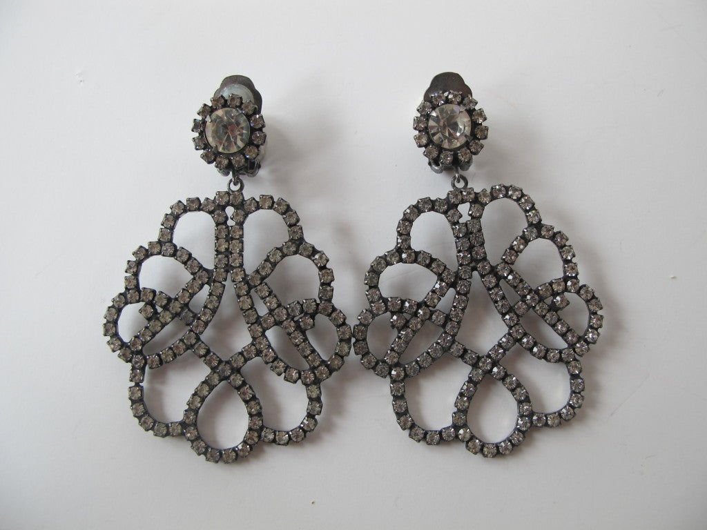 Luxury 1980 rhinestone earrings in the 