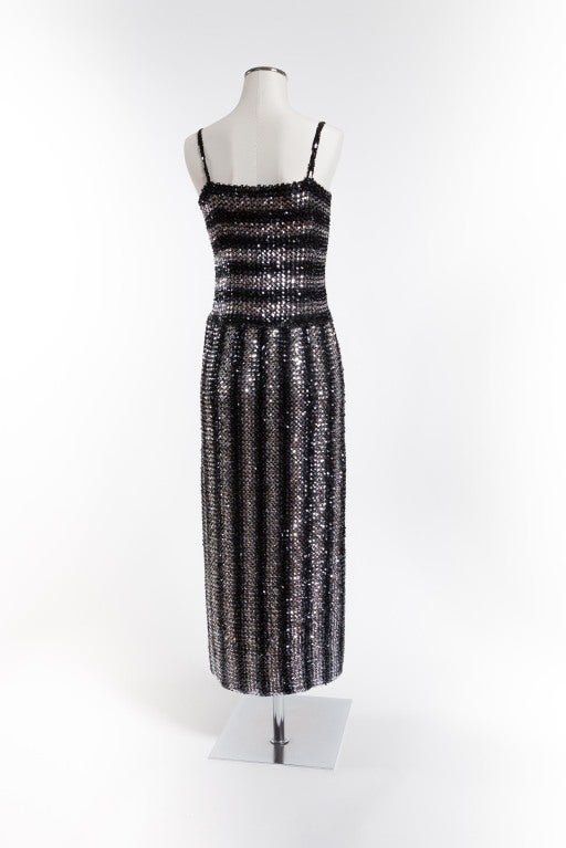 Courreges Stretch Sequin Party Dress In Excellent Condition For Sale In San Francisco, CA