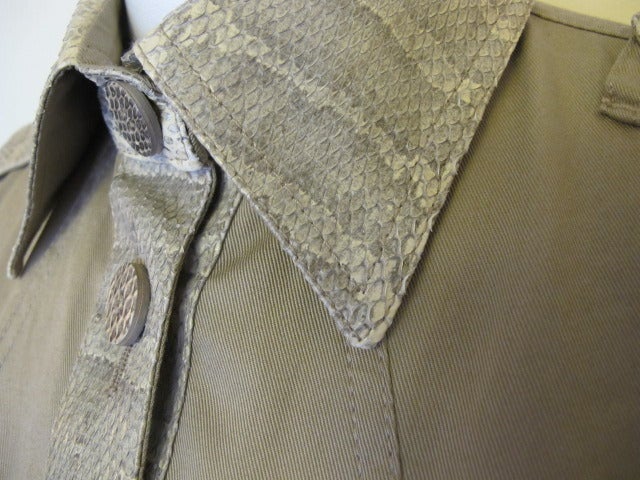 Dolce & Gabbana Snake Khaki Jacket In Excellent Condition For Sale In San Francisco, CA