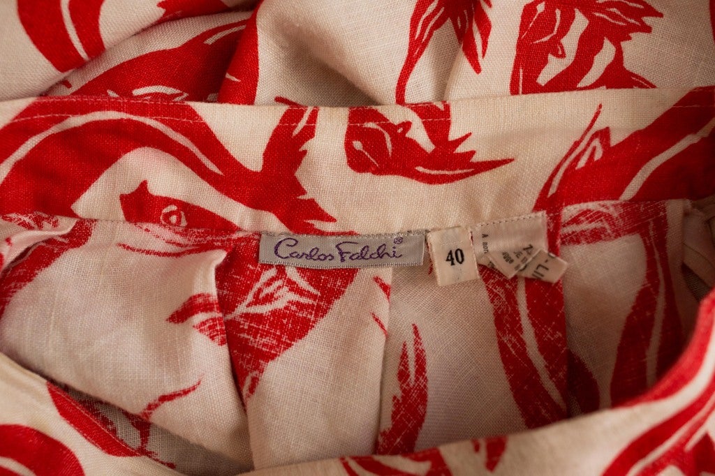 1970's Carlos Falchi Linen Skirt For Sale 1
