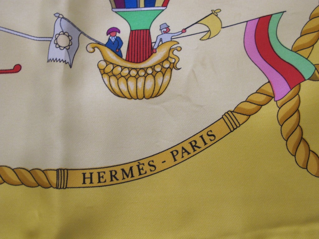 Women's Hermes Silk Scarf Les Folies Du Ciel For Sale