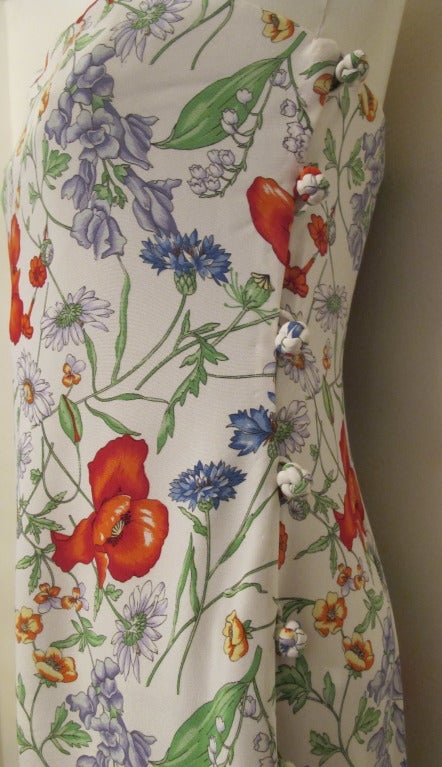 Women's Bill Blass Floral Print Strapless Gown