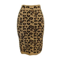 Azzedine Alaia Iconic Leopard Knit Skirt
