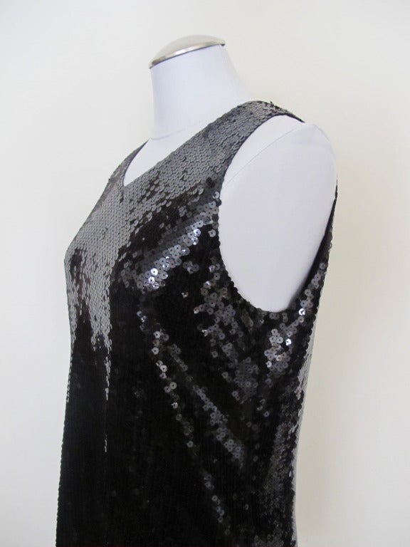 Classic Chanel Black Sequin Evening Blouse For Sale 3