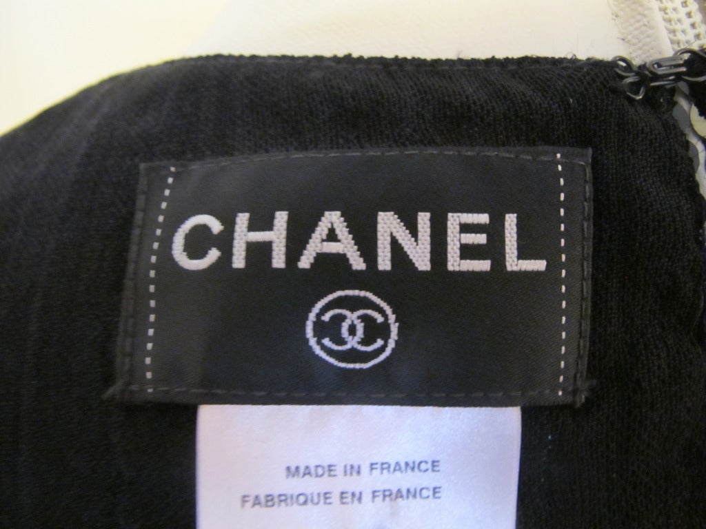 Classic Chanel Black Sequin Evening Blouse For Sale 4