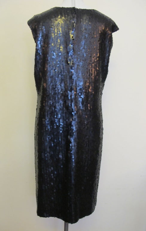 Chanel Black Sequined Sheath Dress In Excellent Condition For Sale In San Francisco, CA