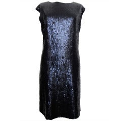 Chanel Black Sequined Sheath Dress