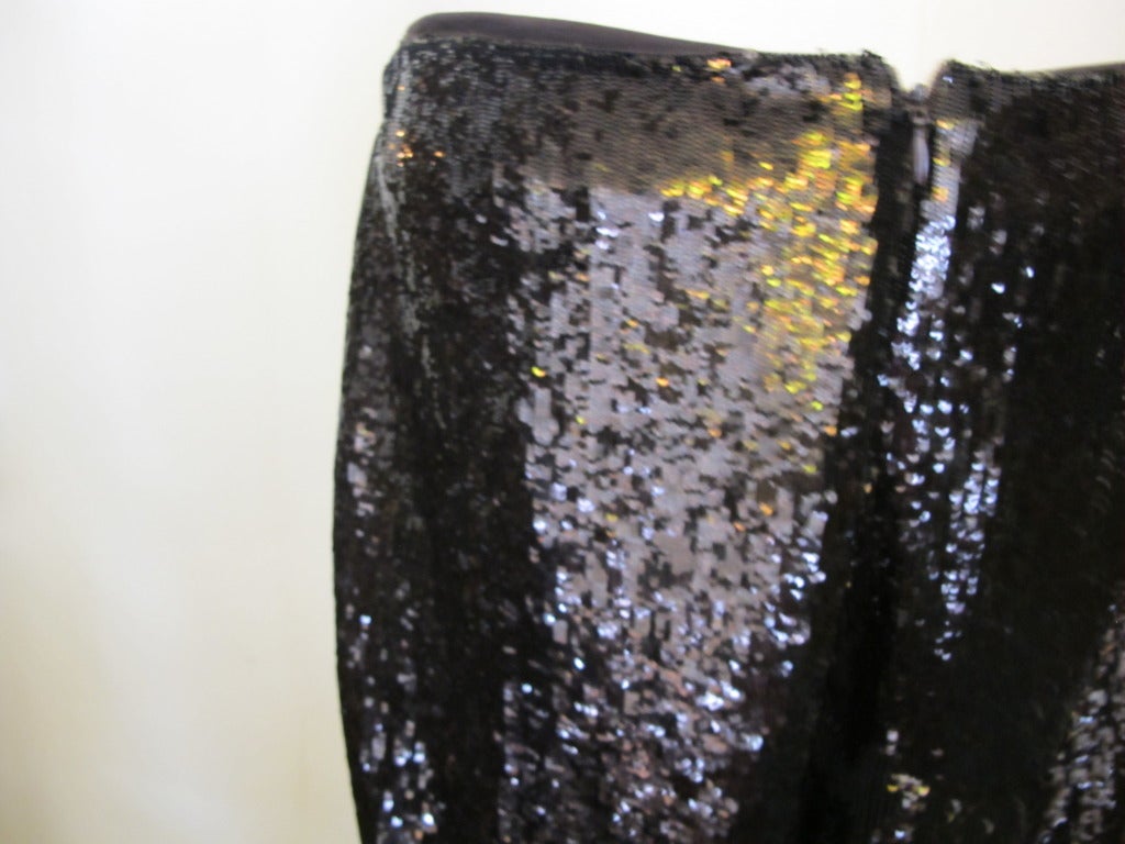 Carolina Herrera Rich Brown Sequin Evening Pants For Sale 3