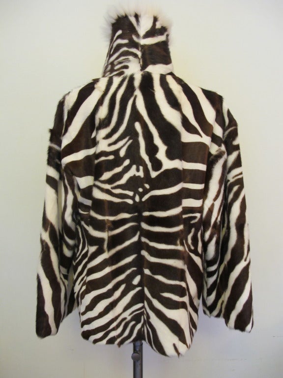 New Fabulous Emanuel Ungaro Zebra Design Jacket In Excellent Condition For Sale In San Francisco, CA