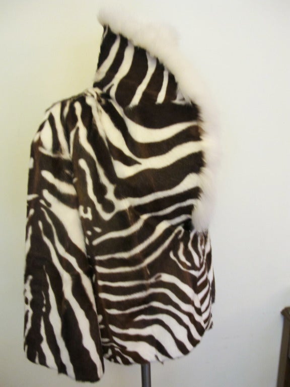 Women's New Fabulous Emanuel Ungaro Zebra Design Jacket For Sale