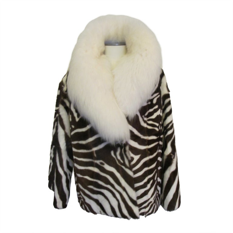 New Fabulous Emanuel Ungaro Zebra Design Jacket For Sale