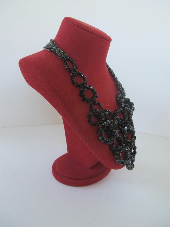 Women's Vera Wang Black Crystal Bib Necklace For Sale