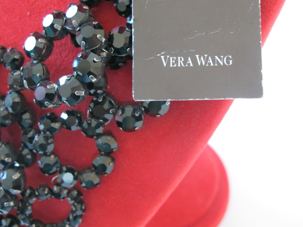 Vera Wang Black Crystal Bib Necklace For Sale 4