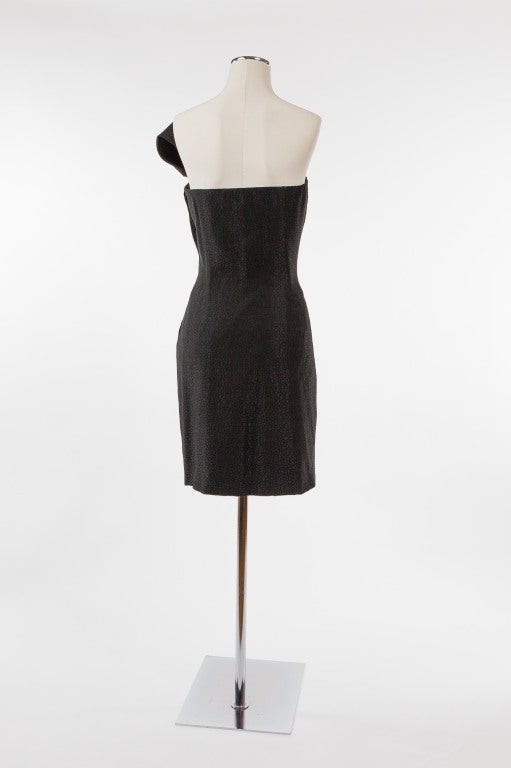 Black Strapless Anouska Hempel Cocktail Dress In Excellent Condition For Sale In San Francisco, CA